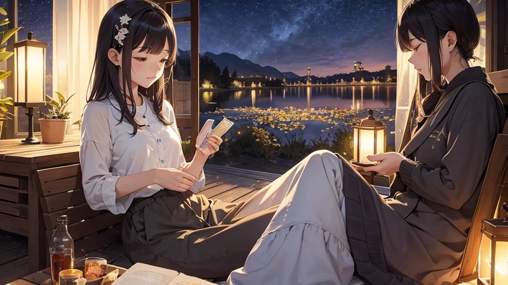 Under the Stars with the Minstrel、A relaxing moment