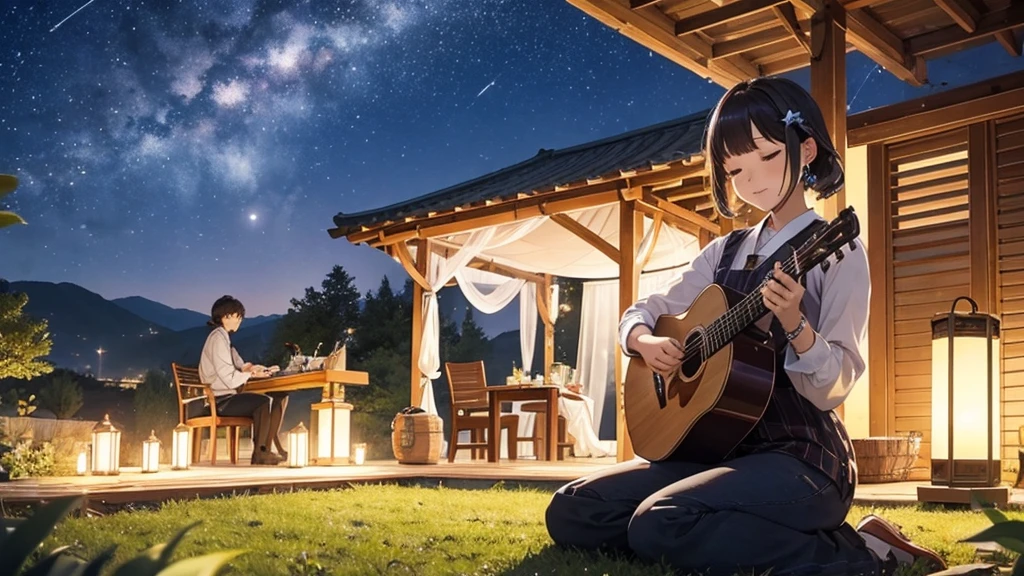 Under the Stars with the Minstrel、A relaxing moment