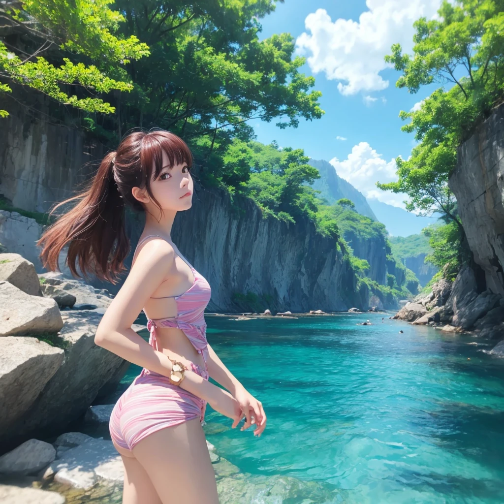 summer　Refreshing　Emotional　scenery　Anime Style