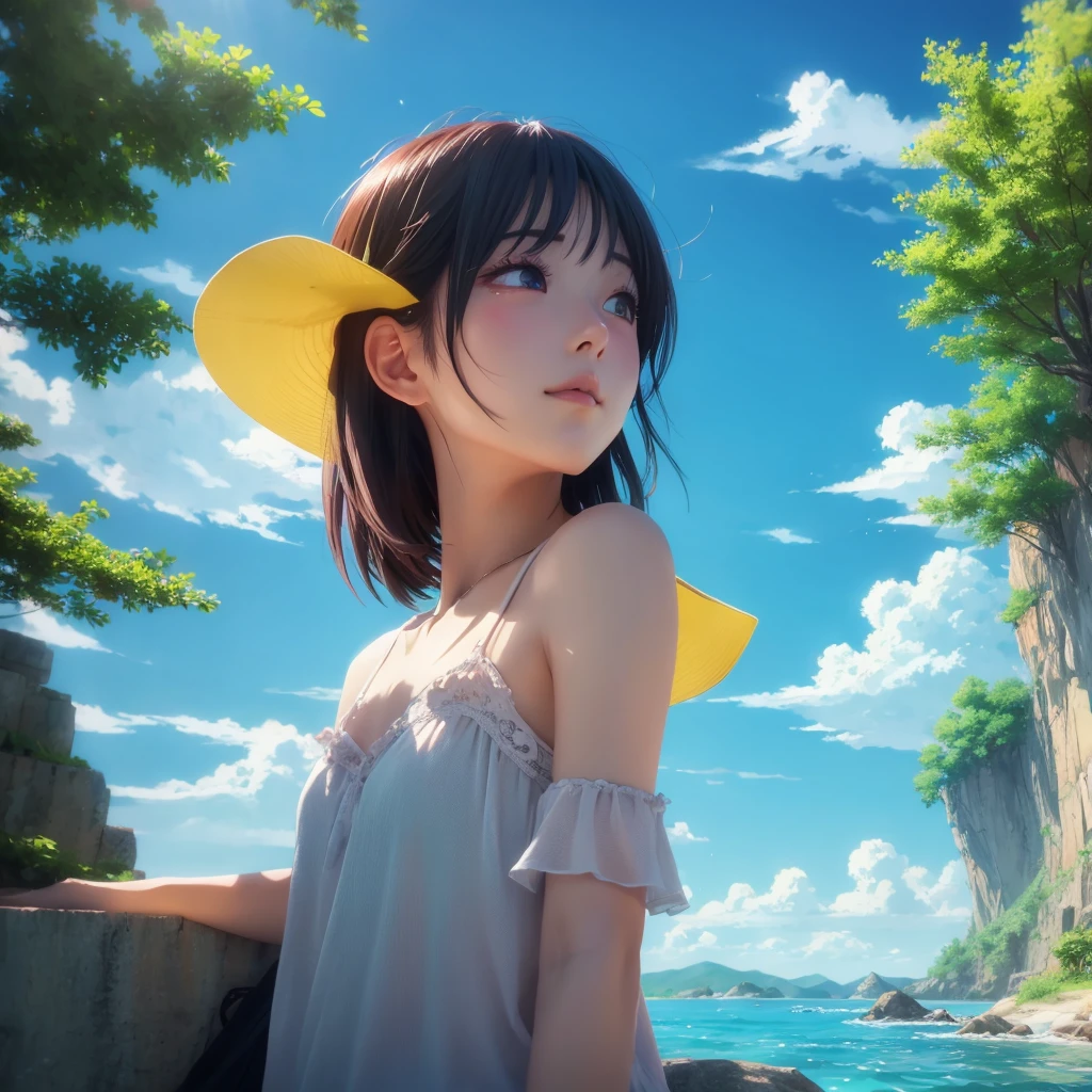 summer　Refreshing　Emotional　scenery　Anime Style