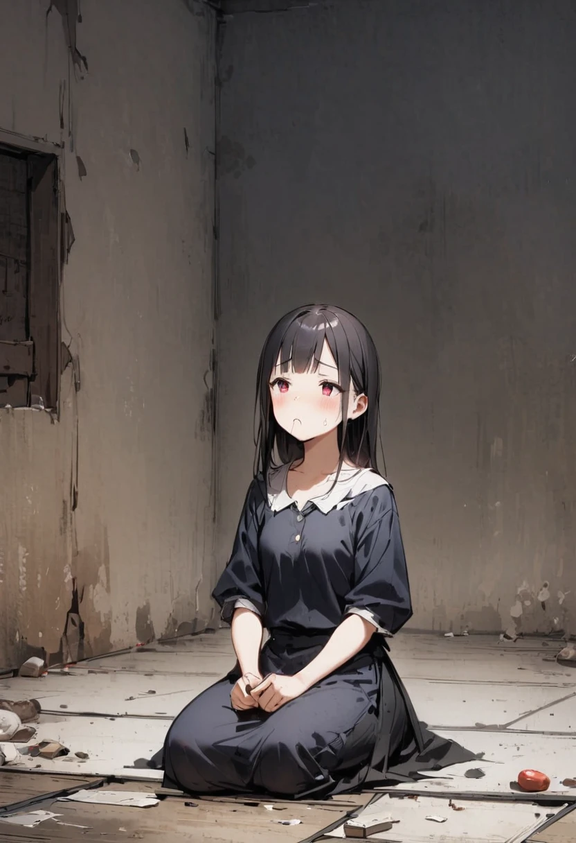 modern、Dirty table、mini skirt、clothes、Both eyes open、No dialogue、Sad、Small room、Dirty、dirty、extreme poverty life、Boro family、、6age、tatami、Sunken cheeks、poor、No money、Girl、Girl、Tattered clothes、Sit down and eat、seiza、No money、Are thin、I'm not feeling well、Expressionless、Small and dirty room、The clothes are also dirty、The face is also dirty、Looks 、Tattered room、Twilight、Small room、Dirty property、rent51,000 yen、Dirty、ceiling is low、wooden building、Dark atmosphere、Dynamic Angle、masterpiece、best quality、ultra-detail