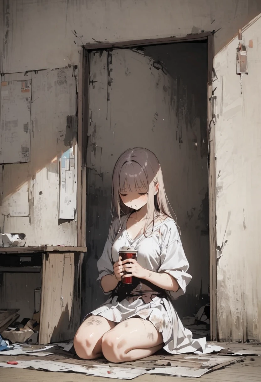 modern、Dirty table、mini skirt、clothes、Both eyes open、No dialogue、Sad、Small room、Dirty、dirty、extreme poverty life、Boro family、、6age、tatami、Sunken cheeks、poor、No money、Girl、Girl、Tattered clothes、Sit down and eat、seiza、No money、Are thin、I'm not feeling well、Expressionless、Small and dirty room、The clothes are also dirty、The face is also dirty、Looks lonely、Tattered room、Twilight、Small room、Dirty property、rent51,000 yen、Dirty、ceiling is low、wooden building、Dark atmosphere、Dynamic Angle、masterpiece、best quality、ultra-detail
