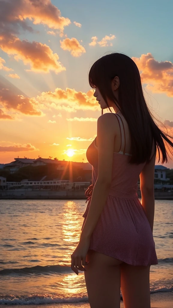 Anime Style beautiful scenery Emotional summer Sunset