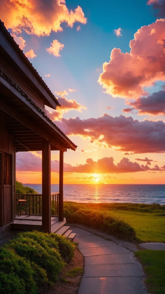 Anime Style beautiful scenery Emotional summer Sunset