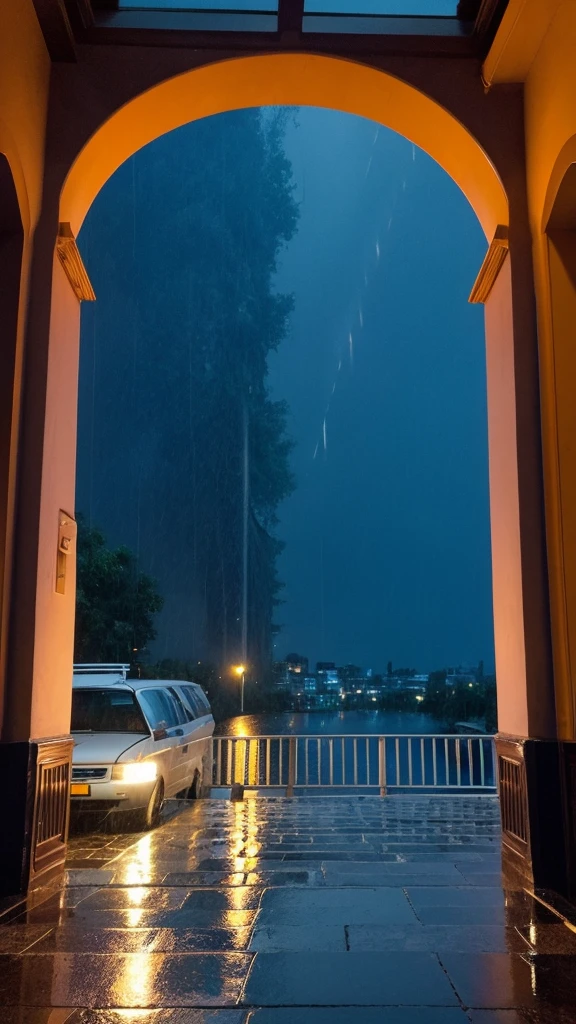 rain Night view beautiful