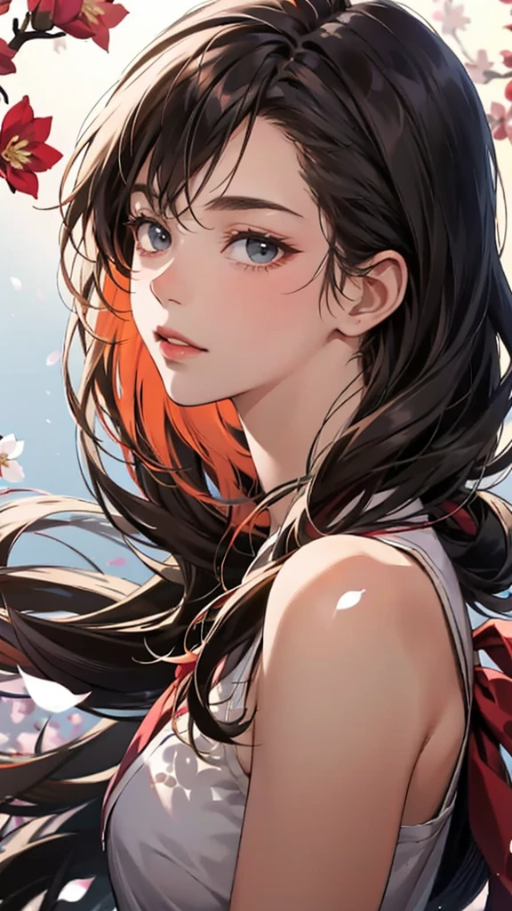 Incredibly realistic 8K wallpaper showing a radiant black-skinned lolita teen in a charming sexy black Japanese Gyaru style - accented by a mesmerizing cherry blossom backdrop with nude and semi-nude elements:
Stunning and detailed cherry blossom petals flying, Framing 18 year old Asian girl in a Japanese high school student role Short hairstyle with curls, short black hair, and expressive eyes emulating full lips with a young and attractive Japanese lolita aesthetic, hour