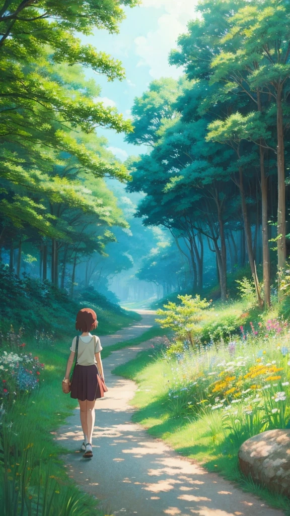 summer　Anime Style　Emotional　Ghibli style　scenery