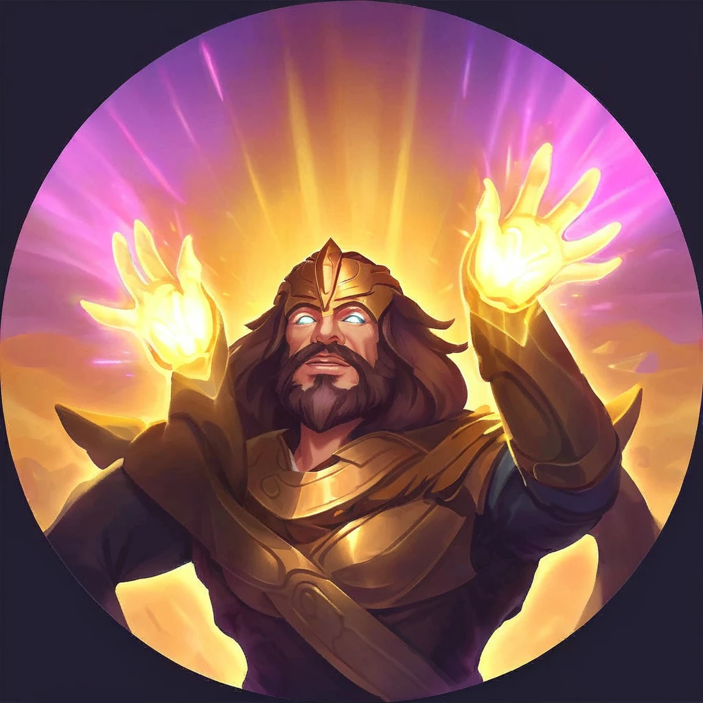 Create an icon featuring a man with shining eyes. He is depicted with two hands, not his own, touching either side of his head, symbolizing mind control. The man's expression should convey a sense of being controlled or influenced, with a slight glow around his eyes to emphasize the effect. The overall style should be clean and modern, suitable for an icon, with clear lines and a minimalistic color palette