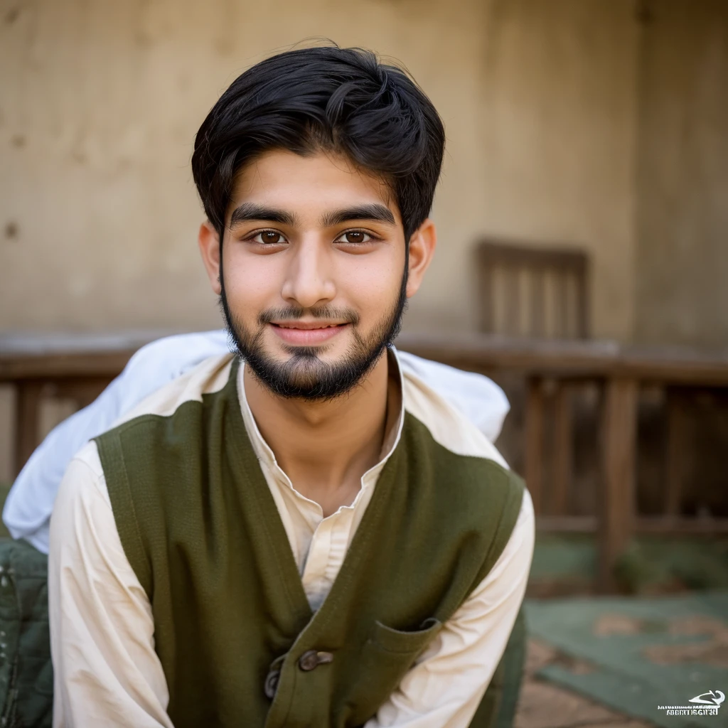 A 28 years old young Pakistani boy, boy have square round face with black brown eyes, he has little beard like some rough growing shave, his lips are wide and thick, he has smile eyes, his hairs are brown, he is pashtoon pakistani, his weight is 70 kg, his height is 172 in Cm and 5 feet 7 inches in feets. He has wide nose
