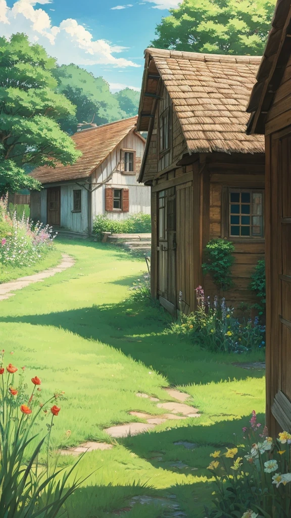 countryside　summer　Emotional　An illustration　Anime Style　Ghibli
