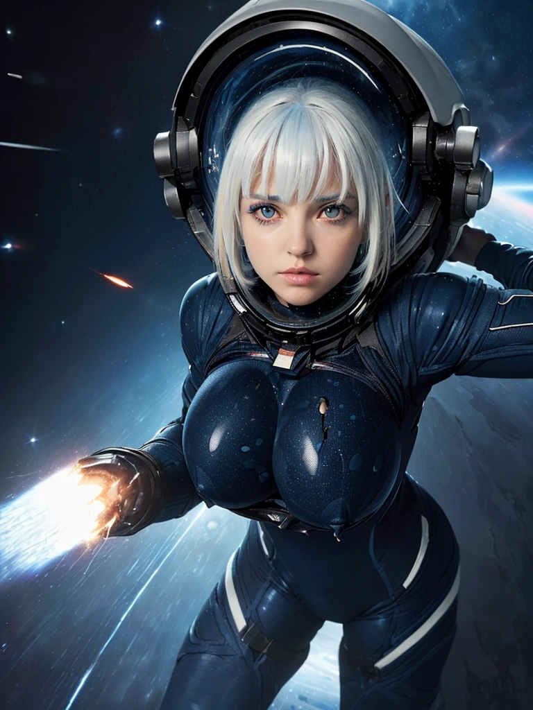(bangs:1.3), (deep blue space :1.5), (mixed white hair :1.4),(perfect skin girl:1.4),(beautiful hair1.3),(big boobs:1.3)
(black carbon suits:1.3),(neatly groomed short hair :1.4),(white eyes:1.5),(after strike impact driven:1.5)