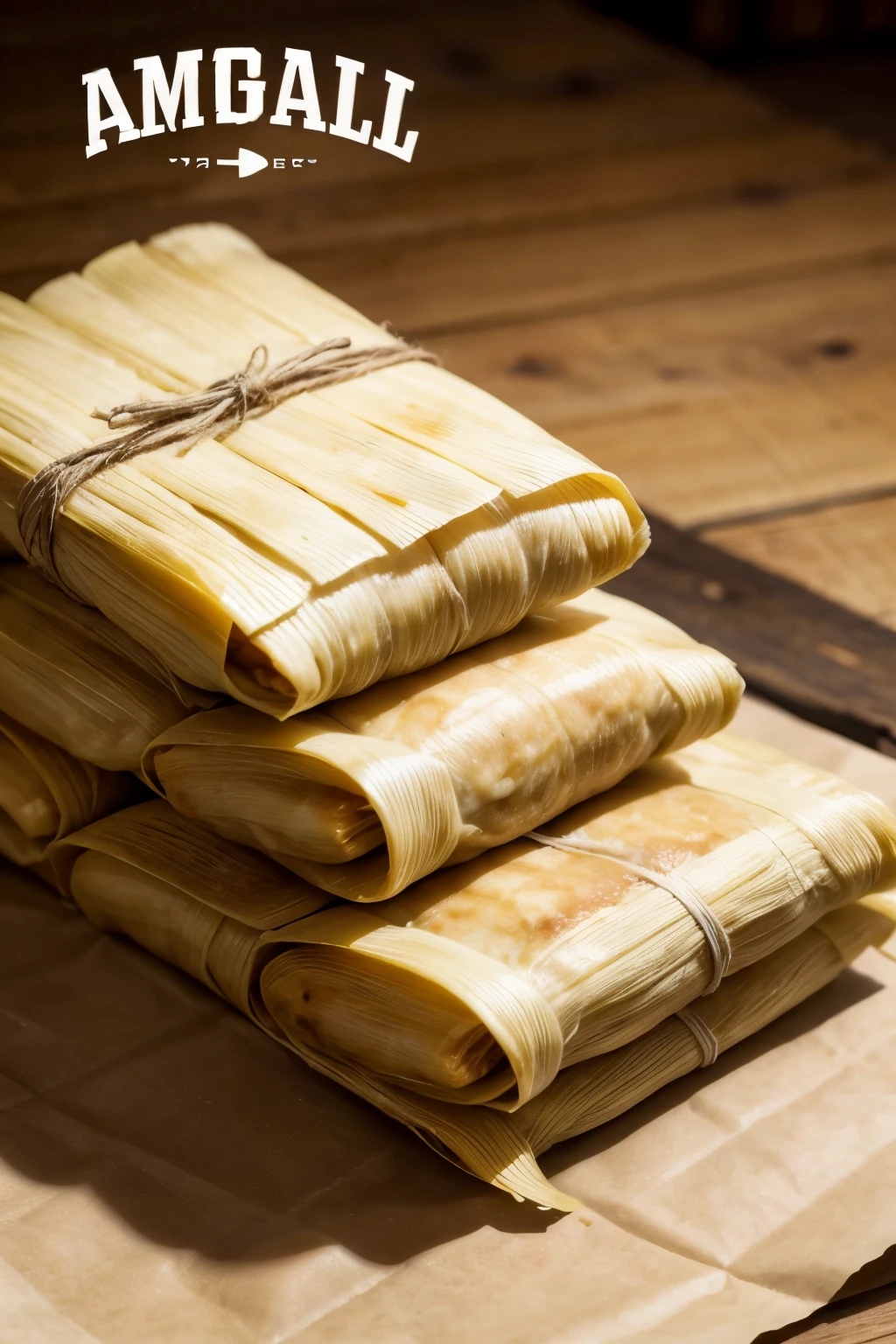 Logo for sale of tamales next to a text that says the word "abigail"