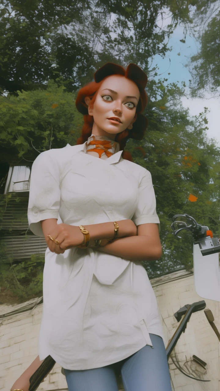 makima (chainsaw man), best quality, ultra detailed, 1girl, solo, standing, red hair, long braided hair, golden eyes, bangs, medium breasts, white shirt, necktie, stare, smile, (evil:1.2), looking at viewer, (interview:1.3), (dark background), from below, sharp contrast , gorgeous detailed eyes, focus , close up shot , glowing orange eyes,front view