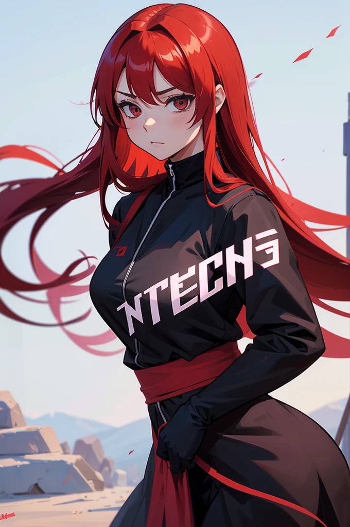 wiped, Girl with red hair, long hair, Beautiful girl, Anime, Anime стиль, Manga, красноволосая девушка ninja, ninja