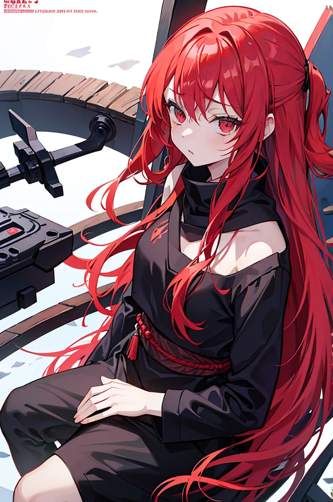 wiped, Girl with red hair, long hair, Beautiful girl, Anime, Anime стиль, Manga, красноволосая девушка ninja, ninja