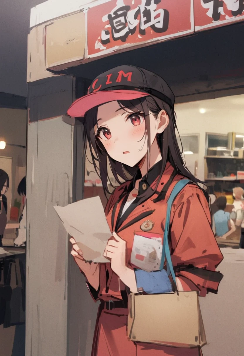 Manual labor、girl、I'm doing my best、night shift、high school student、fatigue、Stupid guests、Looks busy、uniform、There are many customers、hat、Inside the store、Byte in Byte、Looks painful、Low salary、claim、I don't like it