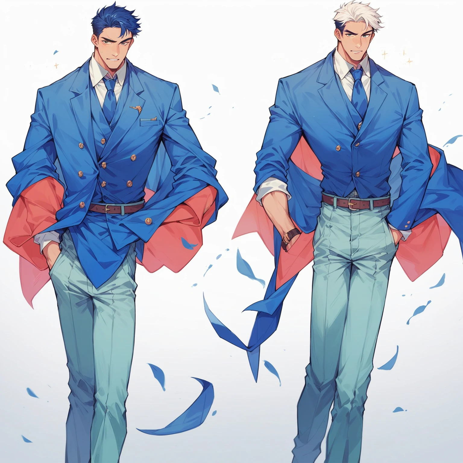 create a male character from this image, but with formal clothes and not book in hand