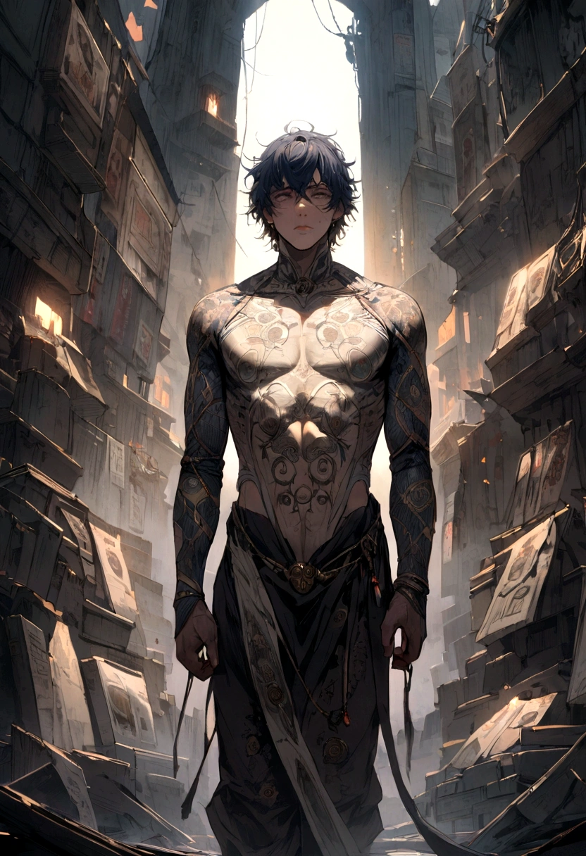 (((intricate design))) (((top quality))) (((16K))) (((high definition))) 16K splash art (((photorealistic))) high-res, ultra sharp, ((masterpiece)), the best quality, expressive eyes, perfect face, (((iridescent open robes))) super eyes, perfectly detailed anatomy (((volumetric lighting))) (((natural lighting))) in a cyberpunk city, (((neon lighting))) (((fluorescent lights))) (((backlighting))) (((nighttime))) (((1Male))) (((bodybuilder))), (((hyper muscular))) (((hyper pecs))) (((realistic bulge))) (((purple male humanoid))), (((he has purple skin))) humanoid flower, thighs (((Purple Skin!))), (((purple long hair!))) (((purple skin tone!))) (((purple skin complexion))) (((colourful tattoos))) fruity personality, pink glowing eyes, bloom, handsome humanoid male, spreading his pheromones, flower clothing, plants, pot plants, succulents, deity, god of flowers, blooming, oily skin, shiny skin, veins, veil, sheer, water, (((Man)))