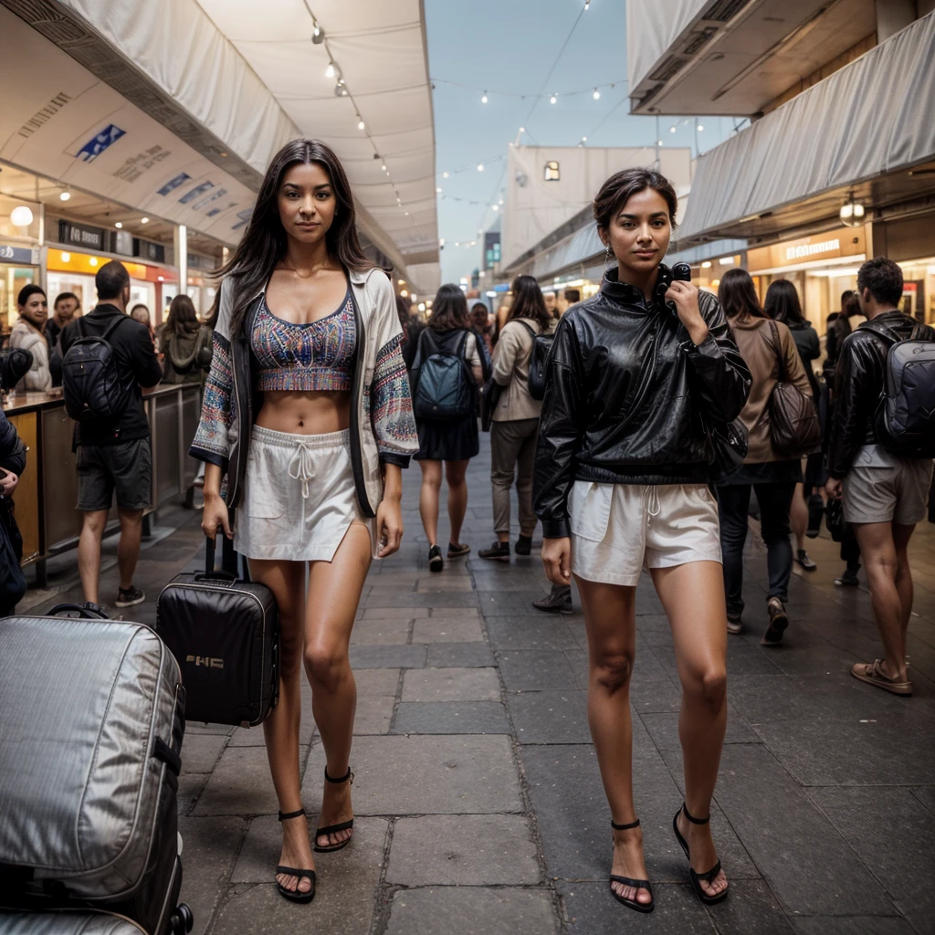 [[((confident traveler with a captivating presence, embodying the essence of Allurist:1.6)), standing confidently in a picturesque travel destination. They are dressed in stylish travel wear that includes elements of adventure and comfort:1.6)), wearing ((a mix of fashionable and functional travel outfits:1.4)). The background features iconic landmarks, exotic landscapes, and bustling cityscapes, making it unmistakably travel-focused. The scene is captured with a ((full-frame DSLR:1.4)) using a ((35mm prime lens:1.4)) to capture a wider view while keeping the traveler in sharp focus. Professional lighting enhances their natural features and adds a ((soft bokeh effect:1.3)) to the background. The image should be in ((8K resolution:1.5)) with ((hyper-realistic detail:1.6)). The focus is entirely on the traveler's stylish and confident presence, capturing the essence of travel perfectly in an exotic destination setting. Randomize nationality for diverse looks.]]
