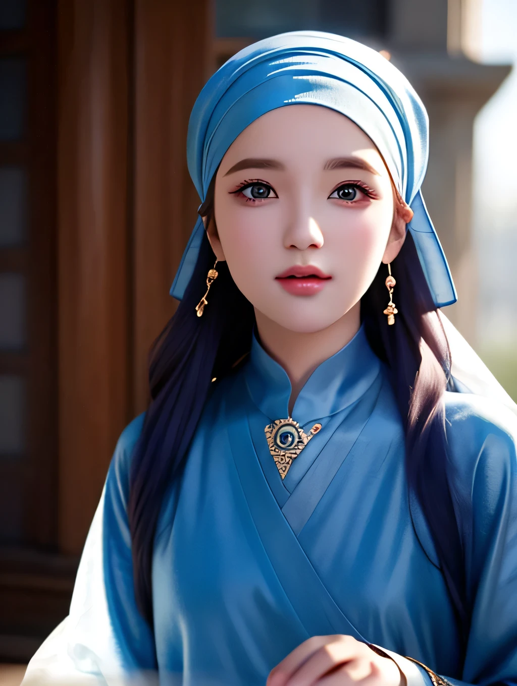 1girl, solo, beautiful face, high detailed realistic eyes, double eyelids, high detailed realistic pupils, upon body from head to waist, (wearing hijab:1.37), (moslem headscarf:1.35), reading glasses, sitting alone on a long chair, amazing mosque park background, taj mahal, best quality, masterpiece, highres, moslem female dress, Beautiful face, (upon body from head to waist:1.37), tyndall effect, photorealistic, dark studio, two tone lighting, 8k uhd, dslr, soft lighting, high quality, volumetric lighting, candid, Photograph, high resolution, 4k, 8k, Bokeh, (hyperrealistic girl), (illustration), (high resolution), (extremely detailed), (best illustration), (beautiful detailed eyes), (best quality), (ultra-detailed), (masterpiece), (wallpaper), (photorealistic), (natural light), (rim lighting), (detailed face), (high detailed realistic skin face texture), (anatomically correct), (heterochromic eyes), (detailed eyes), (sparkling eyes), (dynamic pose)
