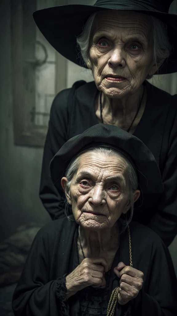 grandmother　ugly　witch　Creepy　suspicious　Dark atmosphere