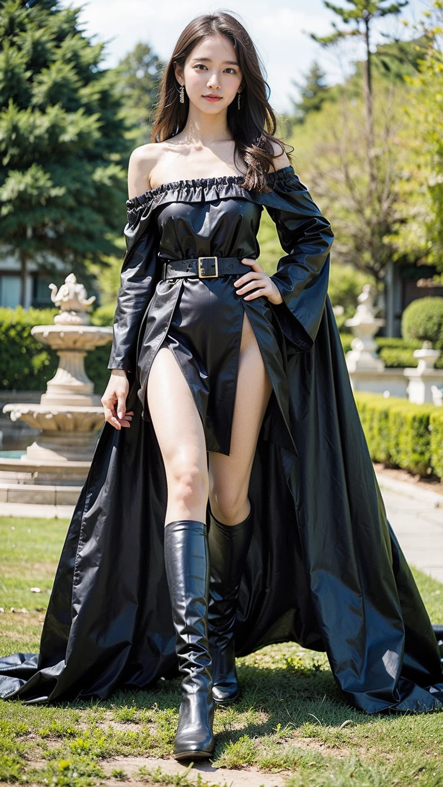 1 girl、High resolution、masterpiece、(Arena - DQ4、DQ4-Arena、Orange straight hair)、low length、Immature body、Small breasts、Beautiful cherry-colored areola、Erect nipples、Thin waist、Small butt、Shaved、thin feet、Small shoulders、thin、Muscular(Have、dress、Cape、belt、gloves、black tights、Leather boots)、Night Grassland、Attack with kicks、Attacking with the feet、High Kick、Crouching and kicking、No underwear、No bra、No underwear、Lifting her skirt to reveal her private parts、Open the front of your clothes wide to expose your breasts、 fully exposed