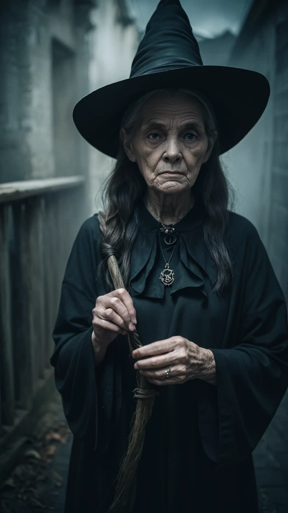 Grandmother ugly witch Creepy suspicious Dark atmosphere