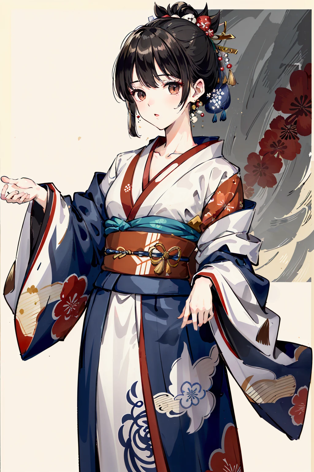 High resolution, Highest quality, Highest quality, Paid reward available, An unparalleled masterpiece, Perfect artwork, Absurd, High quality illustrations, 超High resolution, Detailed Background, Shui Movissim, Perfect Anatomy ( Humanity, Focus Only, Japanese Kimono, warrior ),