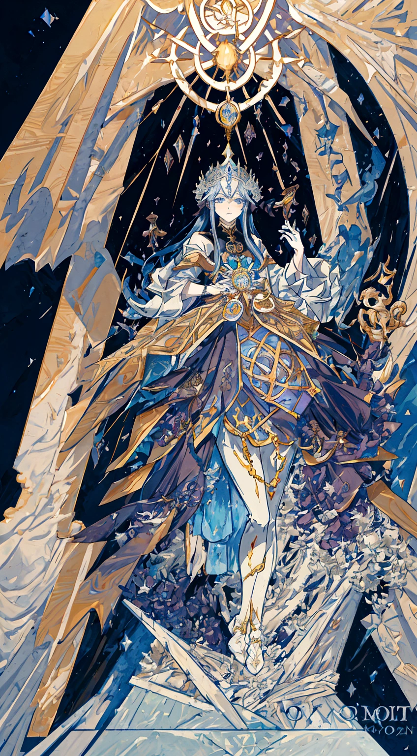 The Fool Klein Moretti, from novel Lord of The Mysteries, mysticism, beyonder from lotm, god, lovecraft creature, noble and divine appearance, tarot based, charcter design, full body klein moretti, Zhou Mingrui, Evernight goddess reference