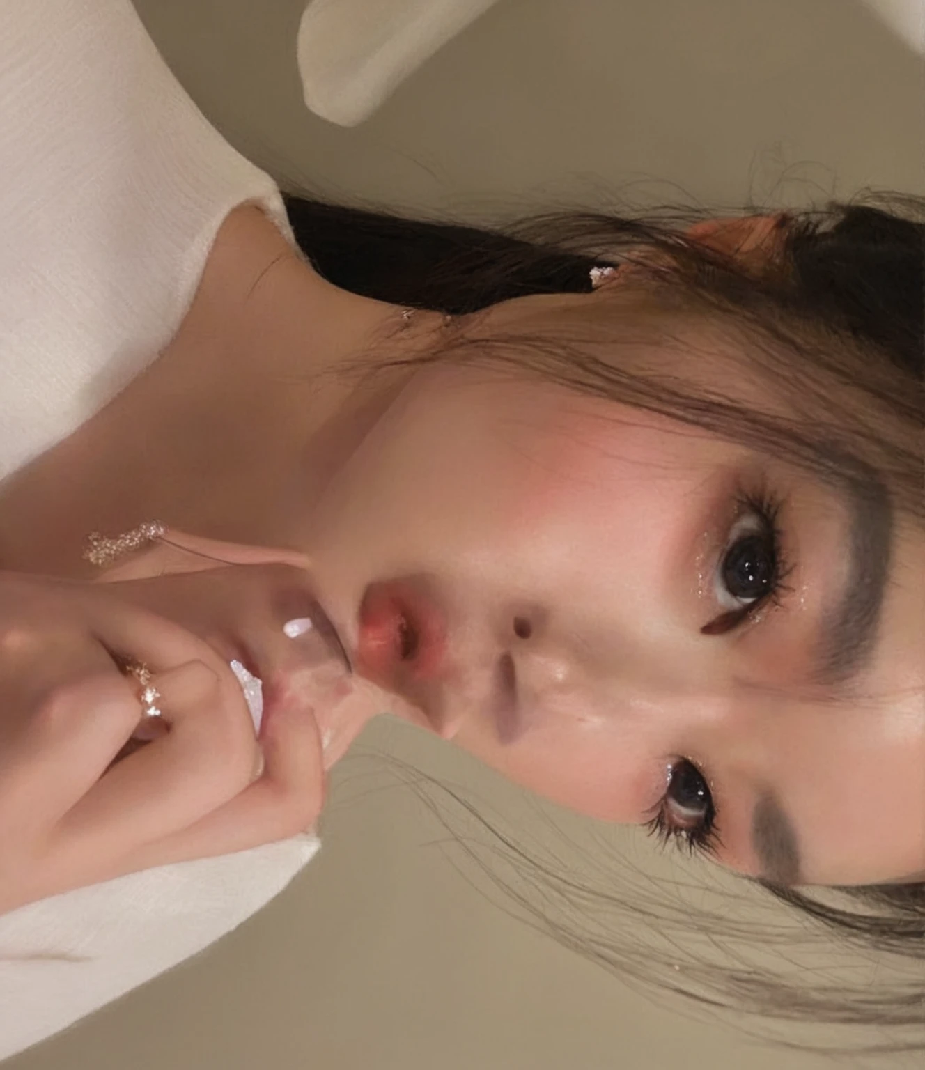 there is a woman who sends a kiss, beautiful aesthetic face, subtle makeup, beautiful Asian girl, asian face, soft makeup, clear and high-quality lips, detailed face of a Asian girl, Asian girl, korean girl, perfectly illuminated face, soft eyes and narrow chin, light makeup, subtle makeup, beautiful delicate face, Kim Jennie, Blackpink Jennie, Jennie kim