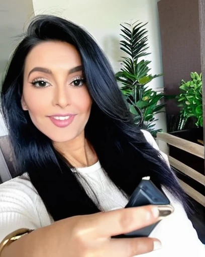 Selfie black hair woman
