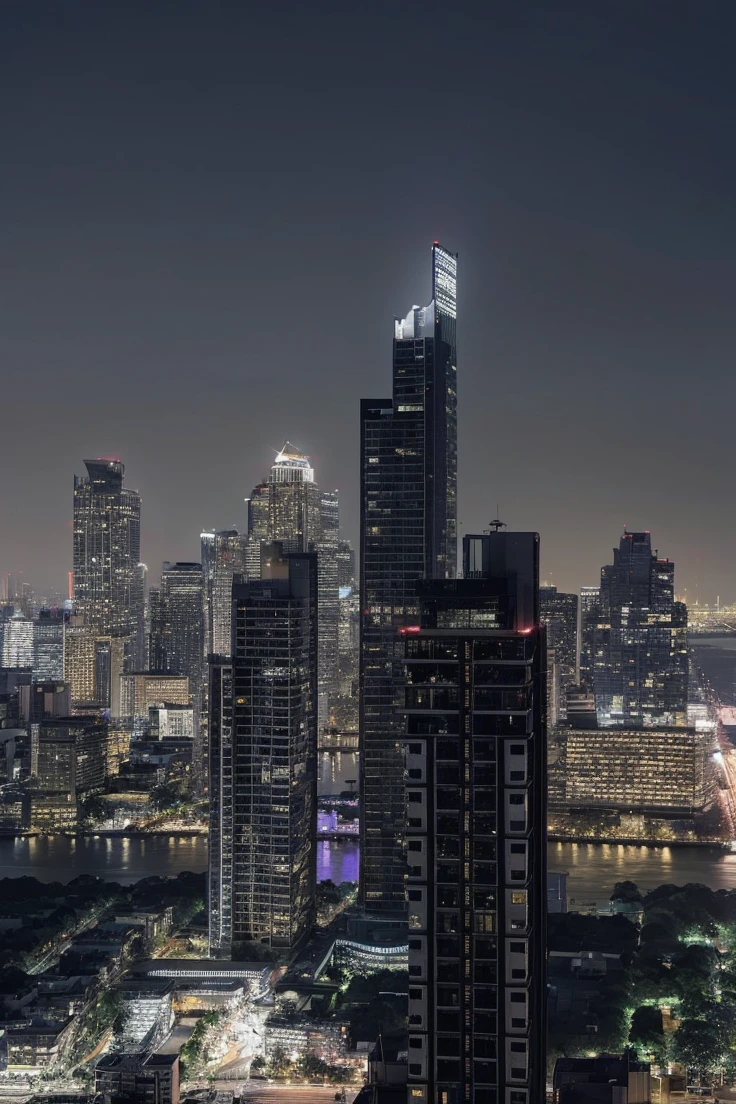 tall buildings at night