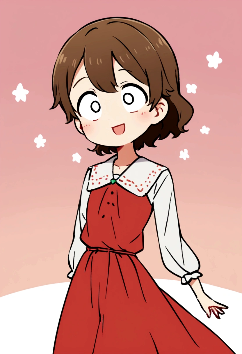 Adam is sweet and funny . Adam has brown hair and wears red clothes.. (アニメ, animated cartoon), beautiful girl thin waist