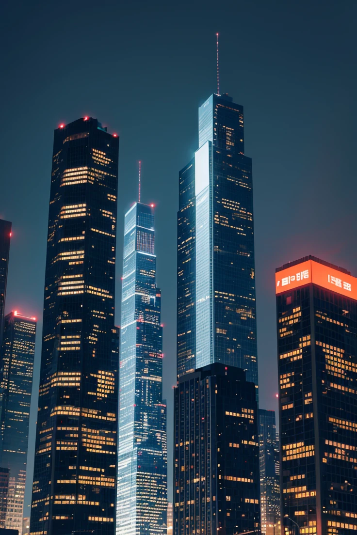 tall buildings at night