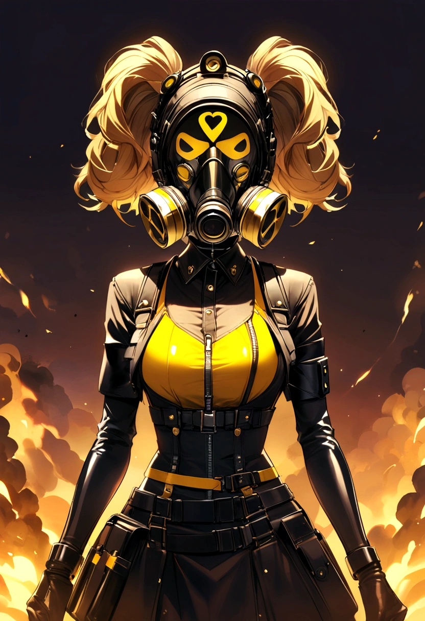 nuclear sexy waitress gas mask black and yellow