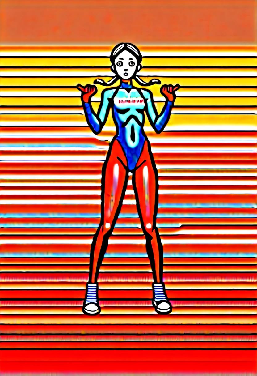 1 girl,low twin tails, nffsw, table top, Accurate, anatomically correct, advanced details,Girl jumping in sexy cyber battle suit,angelic face,AAccurately drawn face,beautiful girl,laughter,flat chest, body,childhood,Sexy battle suit,Cyber Design Battlesuit,High leg,White Battlesuit,Elaborately written battlesuits,A lot of skin on the arms and legs.,Best Hand Finger,glove,Cyber Design Sneakers,Dynamic Actions and Angles,battle scene,in the ruins,light brown hair,