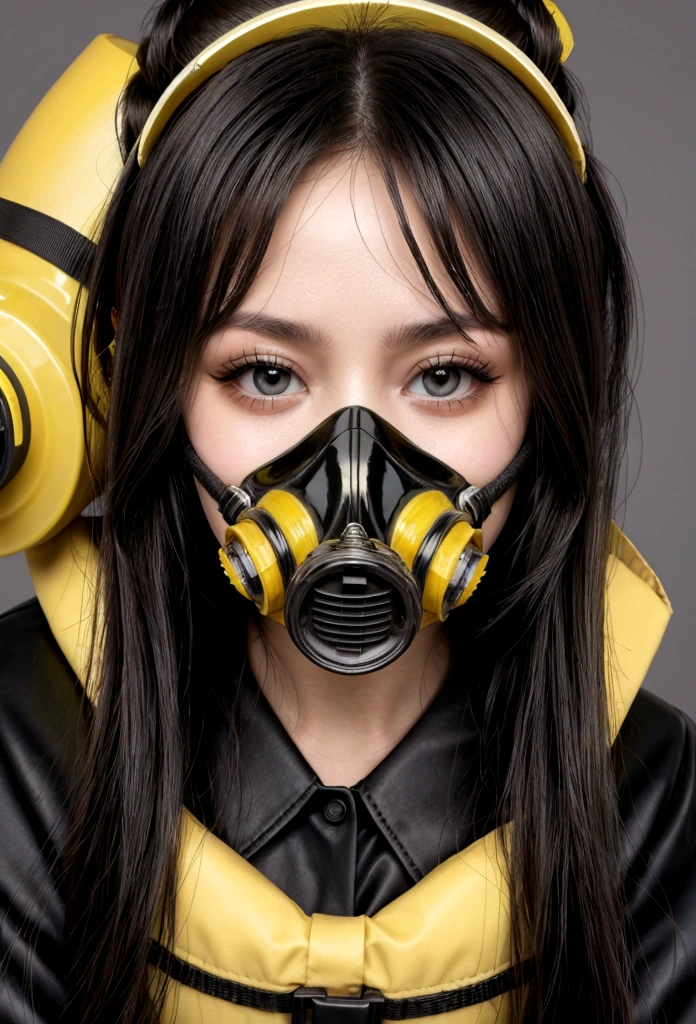 nuclear sexy waitress gas mask black and yellow