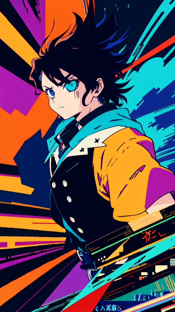 nightmare shaped like a massive pirate, 80s anime style, vhs screen capture, glitch art, flat colors, key visual, vibrant, studio anime, minimalistic,