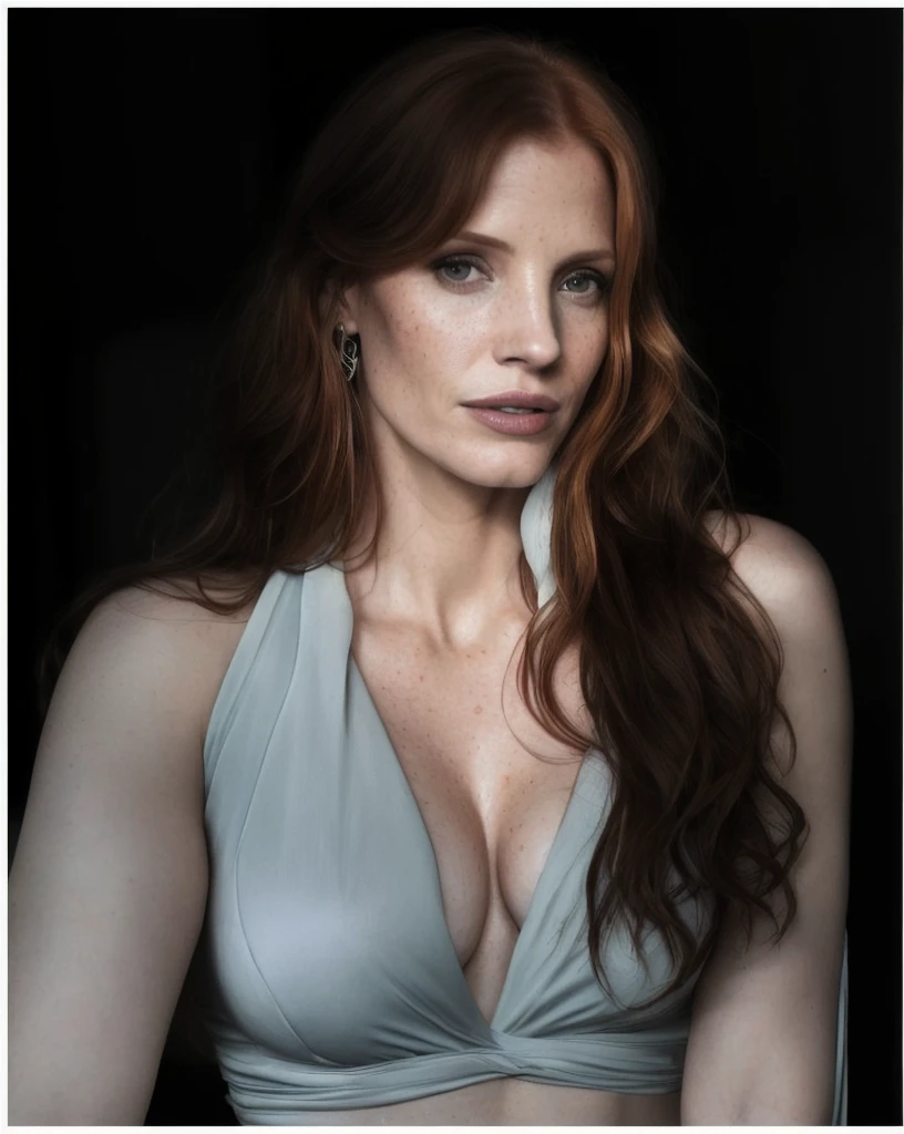 (attractive 30years old 1.3) , (kelly reilly:bonny wright), (alluring:1.1), (blushing:1.1 ), (chic, elegant, dandy)1.2, (large natural breasts)1.2, toned body, toned belly, hourglass body, toned legs, curved, red hair, pixie hair cut, (pleated forhead), (brown-green eyes), rounded chin, fleshy lips, aquiline nose, only, looking at the viewer, woman, 8k, nffsw:1.2,, (hyper realistic:1.35), (Realistic:1.4), chic dressed, dressed in a short skirt in black leather and a black top, visit a bar