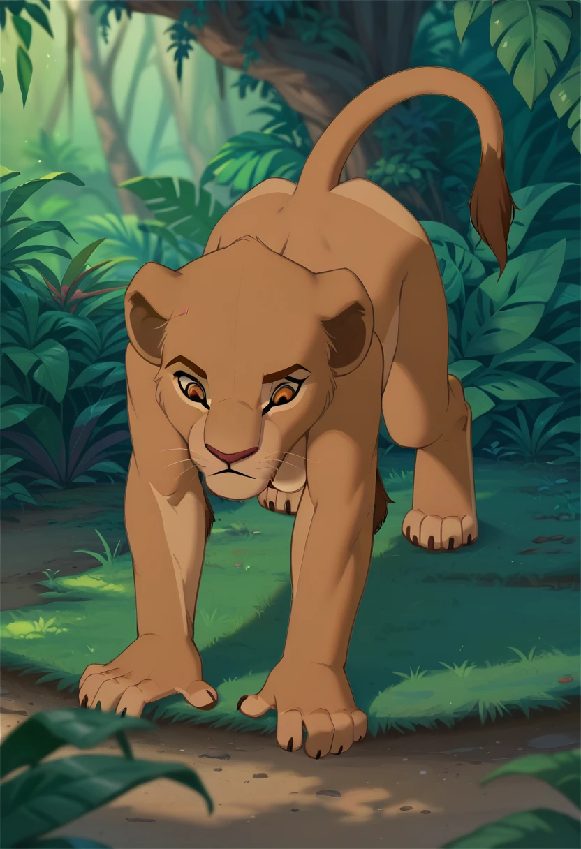 a cartoon picture of a lion with a big ass on a rock, loin cloth, lioness, of anthro leopard warlock, full body close-up shot, the smooth black lioness, highly_detailed!!, don!!! bluth!!!, vore art, lion body, disney stylized furry, thick fluffy tail, sfw version, tamandua, lecherous pose