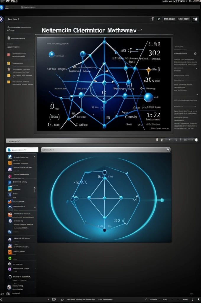 Netbook desktop image that combines chemistry physics mathematics, with science fiction