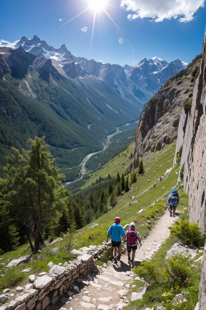 Hospital patients climbing mountains