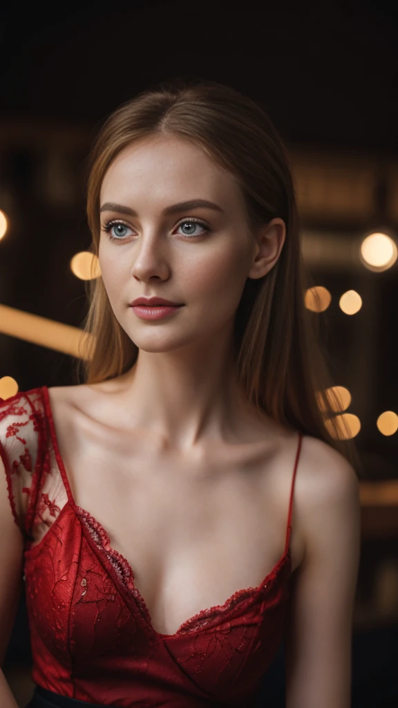 an icelandic woman with beautiful Delicate eyes, Beautiful and delicate lips, Extremely detailed face and skin, Pale skin, 23 years old, Wearing a red lace top, black sequined skirt, skirt, high heels, medium long shot, dancing in the dance hall, beautiful lights, sexy figure, long legs, full body portrait. Beautiful photography,Long eyelashes, Good anatomy , Practical skin texture, Delicate eyes, professional, 4K, Wide-angle lens, Optical Depth of Field, Kodak Vision Color, Perfectly proportioned body, Extremely detailed, ultra-photoPractical, Practical, Post-Processing, Maximum details, Roughness, real life, ultra -Practical, Photorealism, photography, 8K Ultra HD, photography