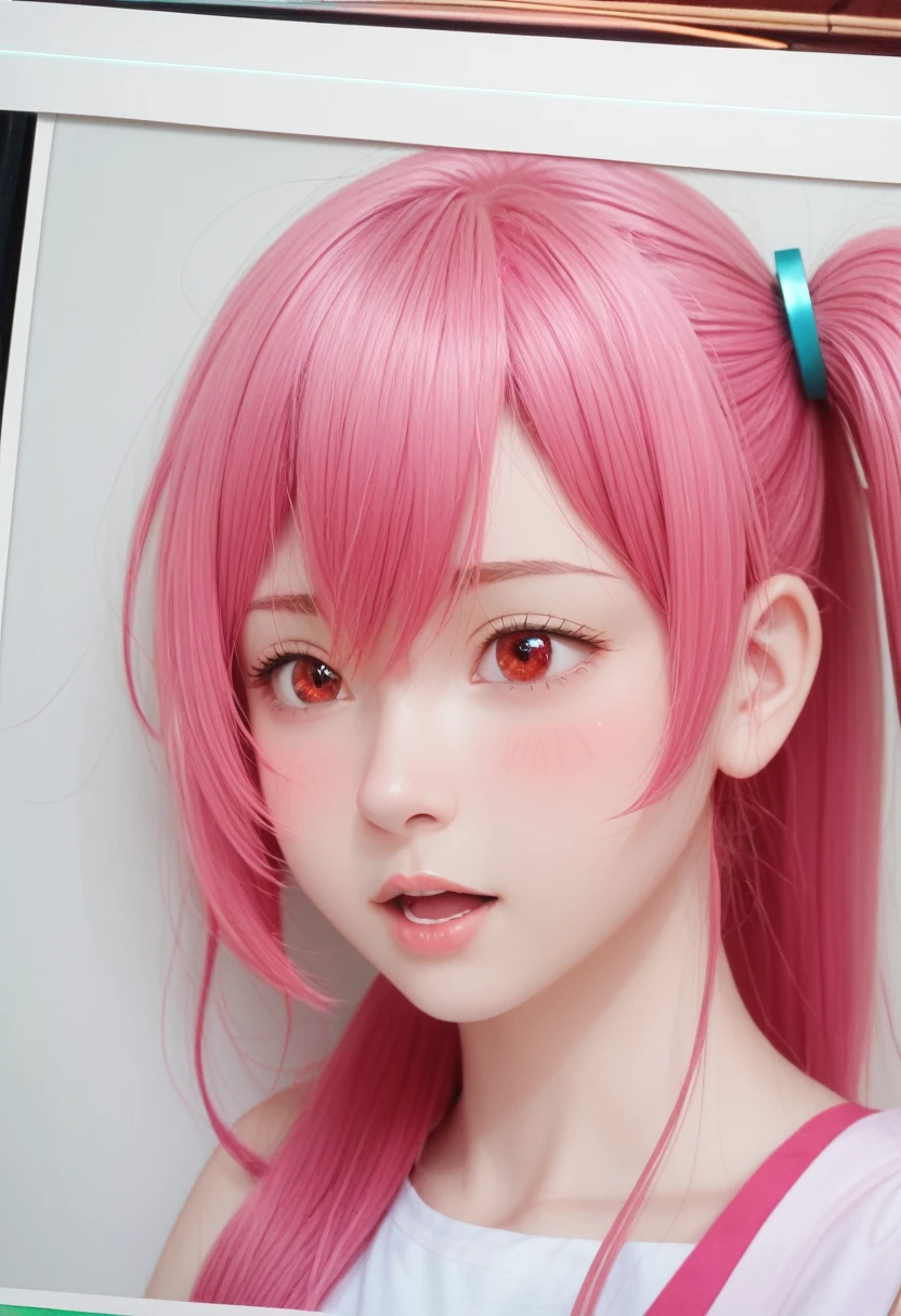 (nude :1.50),(Seductively Posing :1.3),(heart pasties :1.3),(orgasm face:1.5) ,(Pink Hair :1.3),(Genuine))))photograph, ((whole body:1.1)), highest quality, 1 female, Highly detailed face, Detailed lips, Fine grain, double eyelid, Beautiful Face, Beautiful Eyes, (Red bodysuit, Red latex), (Shiny), Orange Hair, Twin tails, Narrow waist, highest quality, Pale skin, Sue Liu Asuka Langle, Plug Suit 02, Black background, (Face and eye details:1.1) , Self-righteous, blush, ((shy)), Very delicate and beautiful girl, Dynamic pose, (to8contrastスタイル)