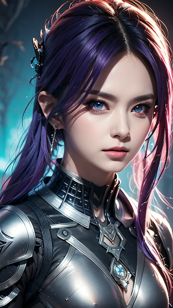 anime character with purple hair and glowing eyes in front of a dark background, handsome guy in demon slayer art, epic fantasy art style, badass anime 8 k, epic fantasy digital art style, detailed digital anime art, human male demon, portrait of hades, epic fantasy art style hd, fierce expression 4k, demon male, extremely detailed artgerm