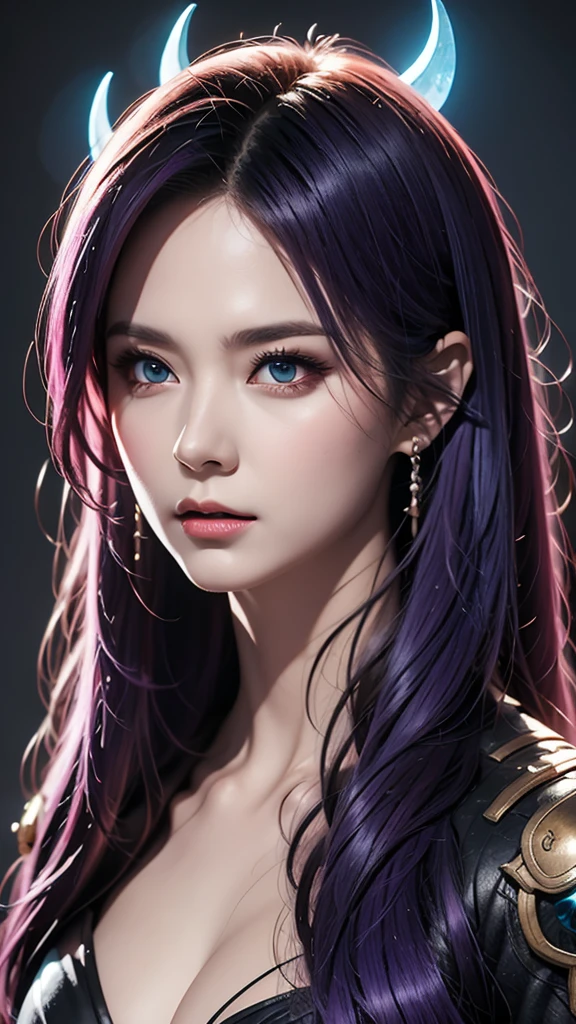 anime character with purple hair and glowing eyes in front of a dark background, handsome guy in demon slayer art, epic fantasy art style, badass anime 8 k, epic fantasy digital art style, detailed digital anime art, human male demon, portrait of hades, epic fantasy art style hd, fierce expression 4k, demon male, extremely detailed artgerm