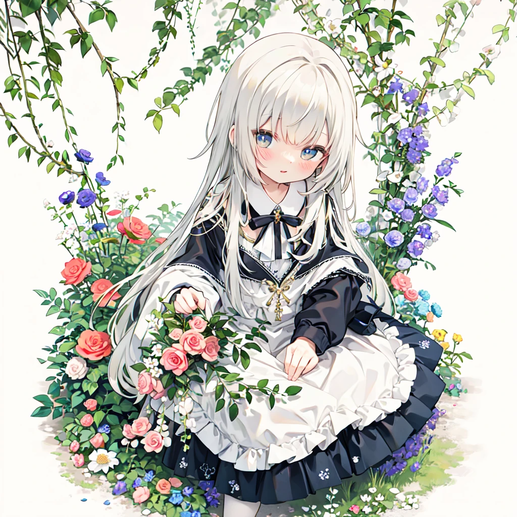 Midsummer flower garden background