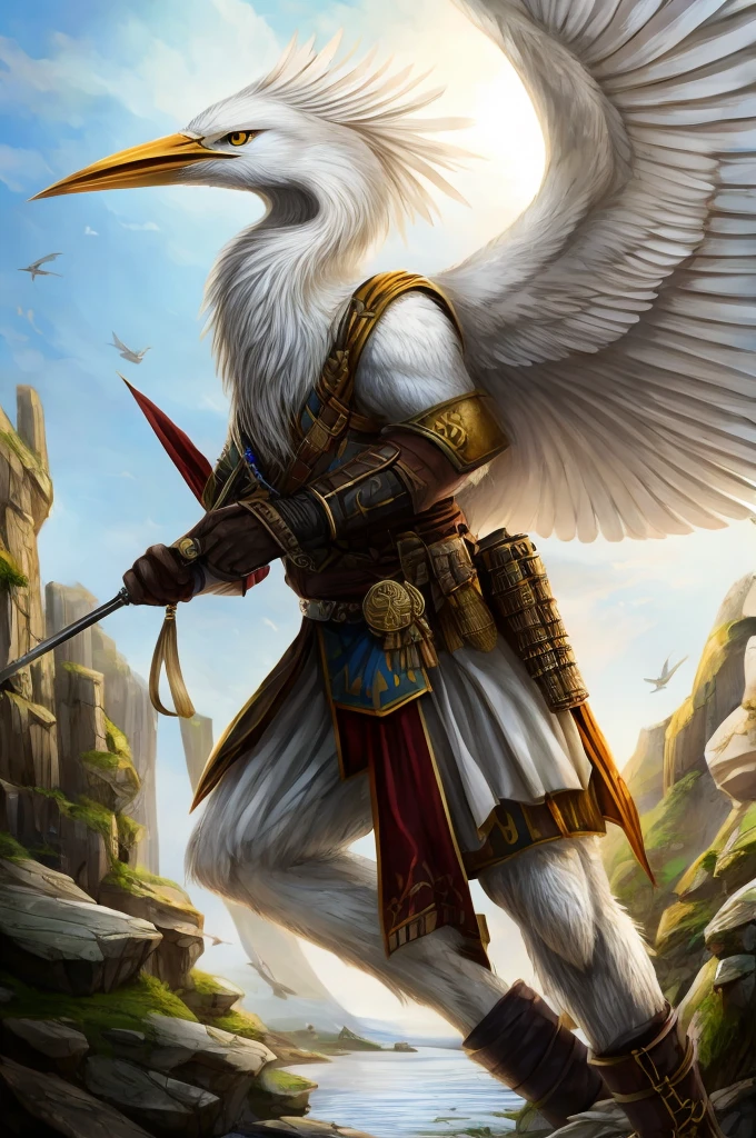 White heron prepared for war