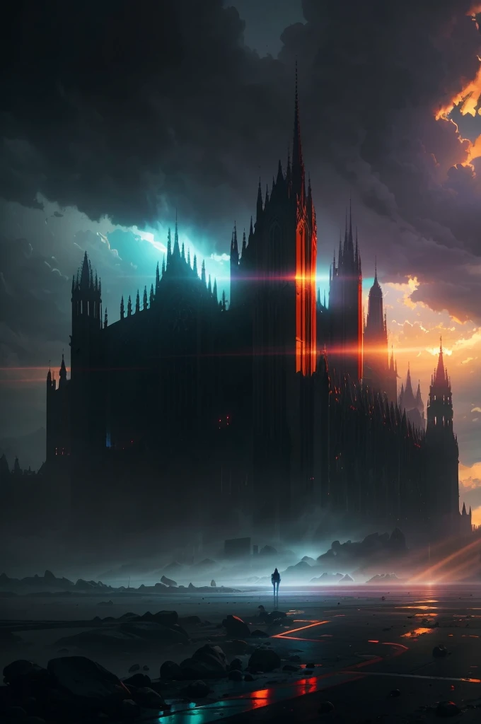 in the style of in the style of volumetric fog, god rays, high contrast, vibrant colors, vivid colors, high saturation, by Greg Rutkowski and Jesper Ejsing and Raymond Swanland and alena aenami, featured on artstation, wide angle, portrait orientation, in a style of GOTHIC
