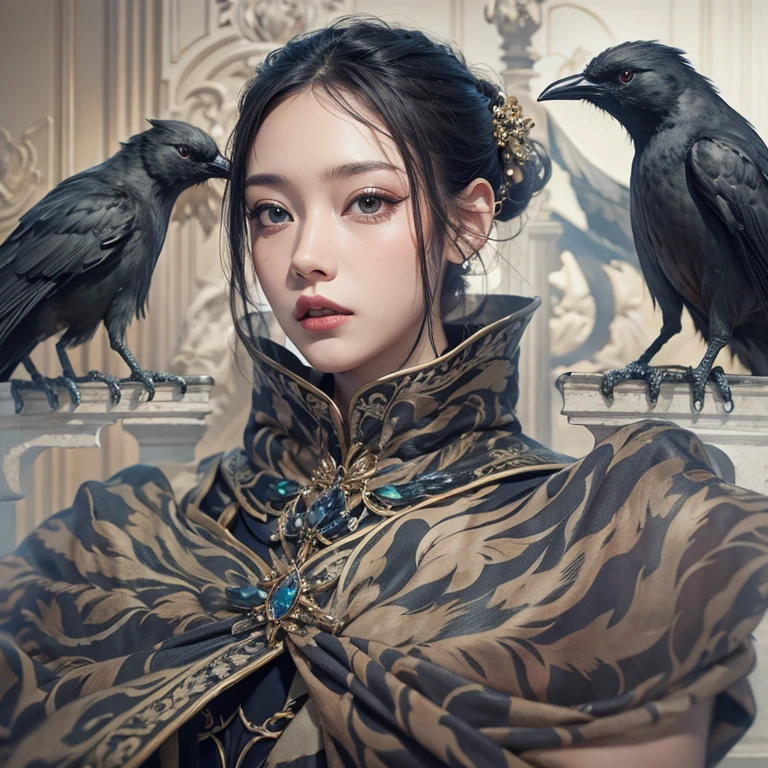 that&#39;that&#39;that&#39;that&#39;that&#39;it&#39;s raining, cthaty、Hair flow、 ((highest qualthaty、masterpiece、8K、Best image qualthaty、Ultra-high resolution、Award-winning works)、(Accurate anatomy:1.1)、(Look at me and smile:1.1)、Shining fair skin wthath Ultra-high resolution、The most detailed face、Ultra-high resolution detailed face、Ultra-high resolutionの髪の毛、(Ultra-high resolutionの煌めく瞳:1.1)、Beautiful face drawn in every detail、ancient gothic costume , Chest to chest, tattoo, There&#39;There is a real crow next to him.